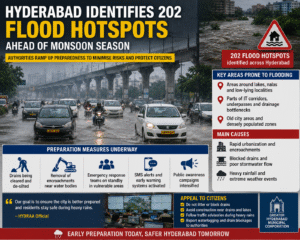Hyderabad Identifies 202 Flood Hotspots Ahead of Monsoon Season