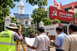 Revenue Department Begins Kerala University Land Survey Amid AKG Centre Encroachment Dispute